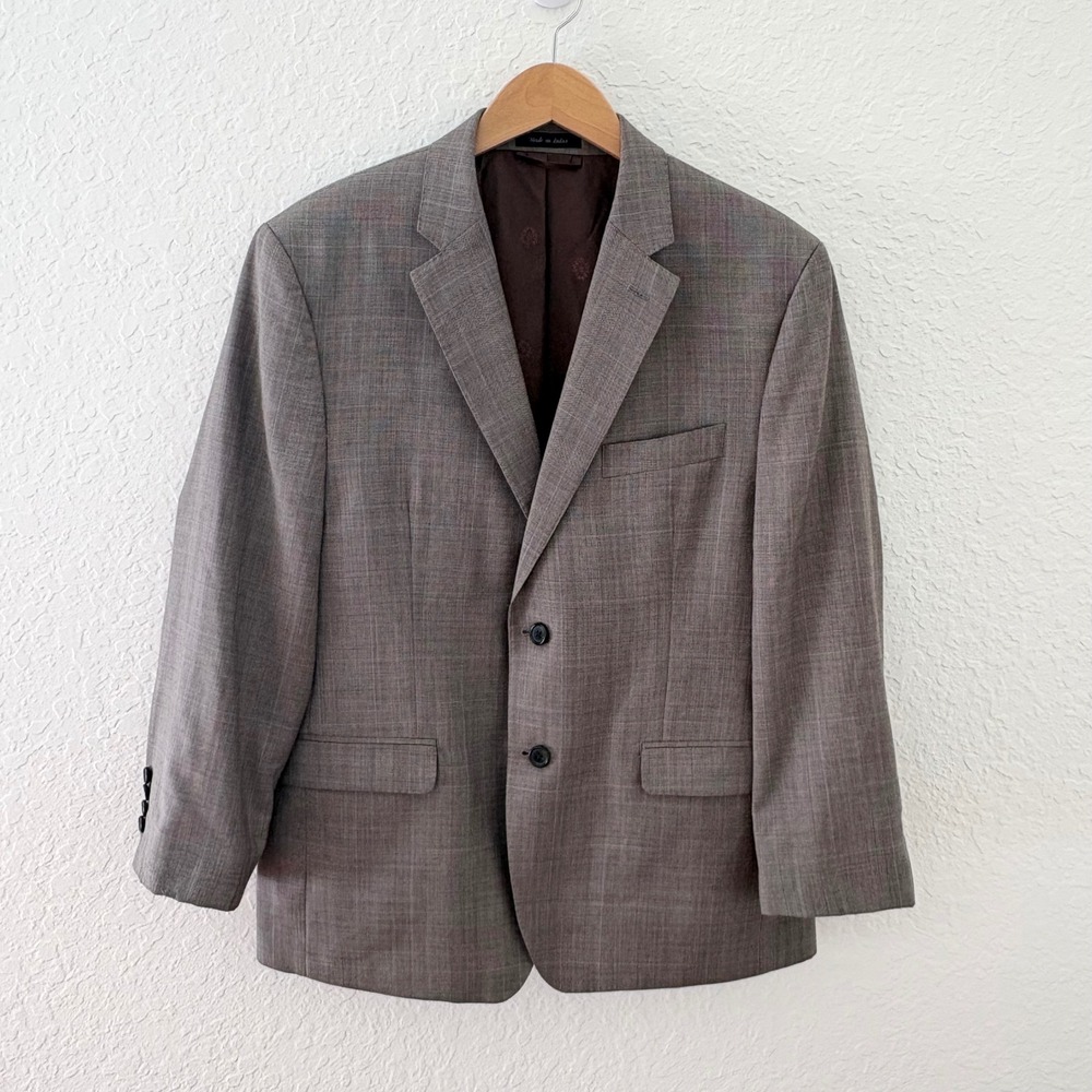 Lauren Ralph Lauren Blazer Slim Fit Glen Check Wool, Mens 42S Grey